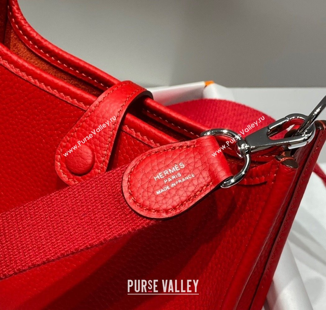 Hermes Evelyne Mini Bag 18cm in Togo Calfskin Chinese Red 2025 0118 (FL-250118016)