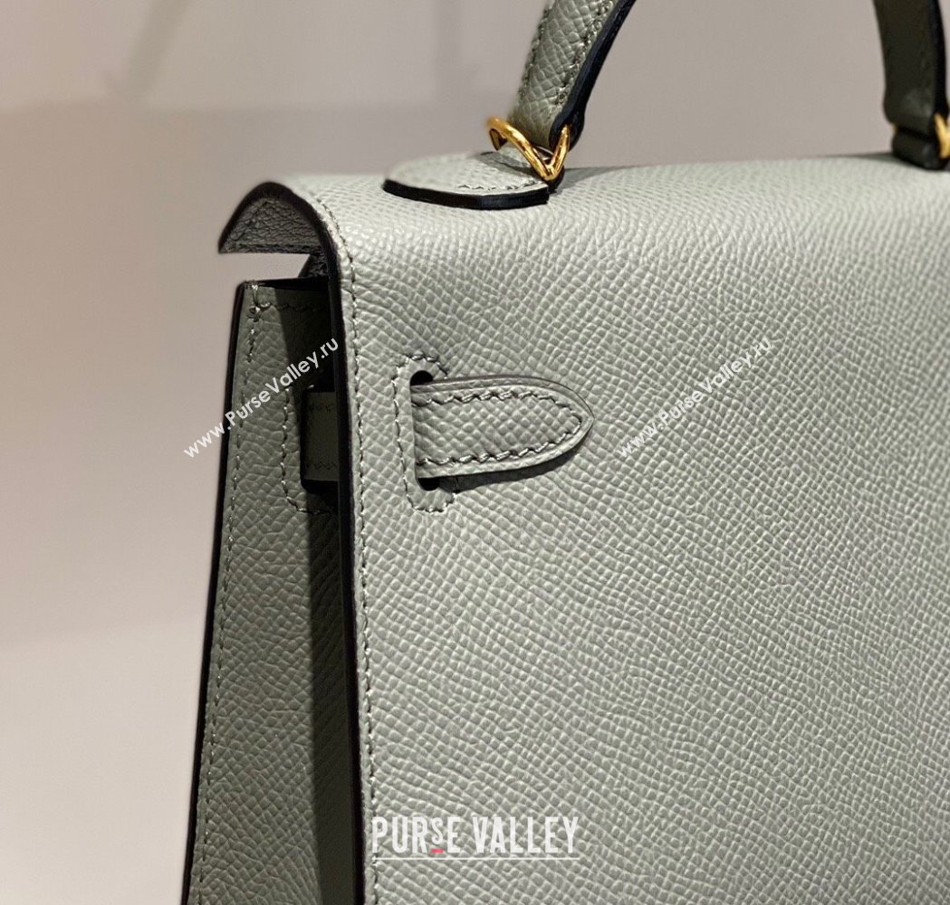 Hermes Mini Kelly II Bag 19cm in Epsom Leather Almond Green 2025 0118 (FL-250118047)