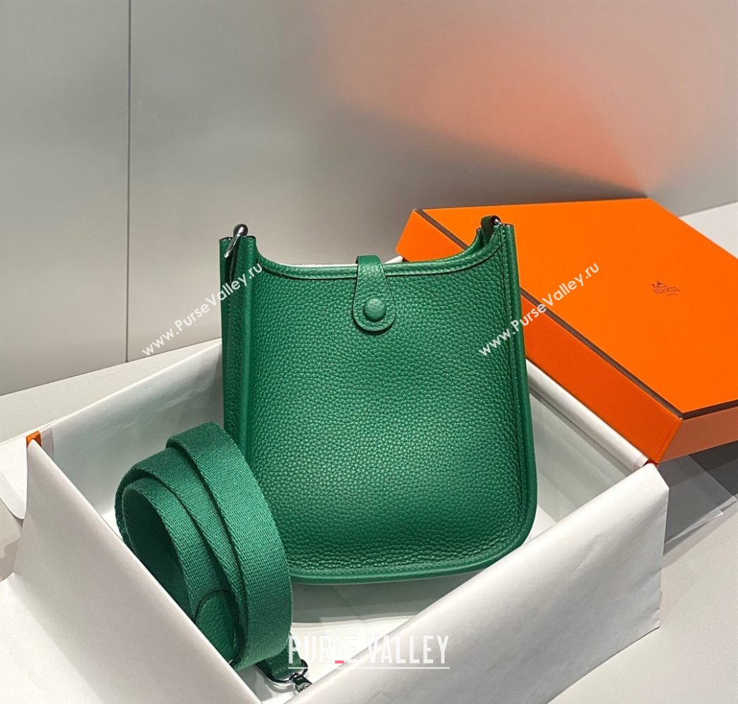 Hermes Evelyne Mini Bag 18cm in Togo Calfskin Emerald Green 2025 0118 (FL-250118017)