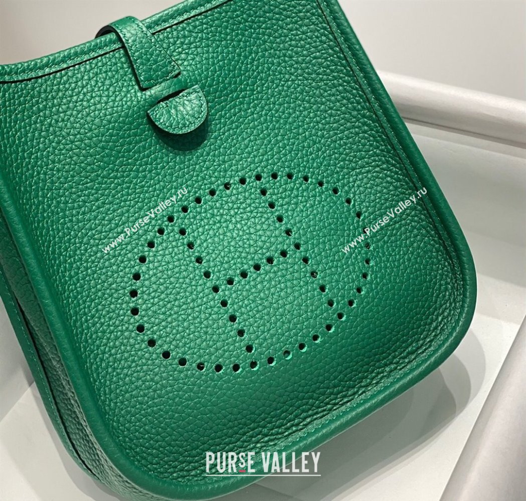 Hermes Evelyne Mini Bag 18cm in Togo Calfskin Emerald Green 2025 0118 (FL-250118017)