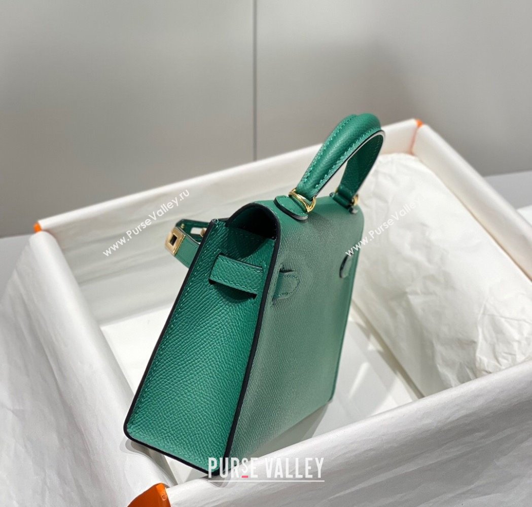 Hermes Mini Kelly II Bag 19cm in Epsom Leather Emerald Green 2025 0118 (FL-250118050)