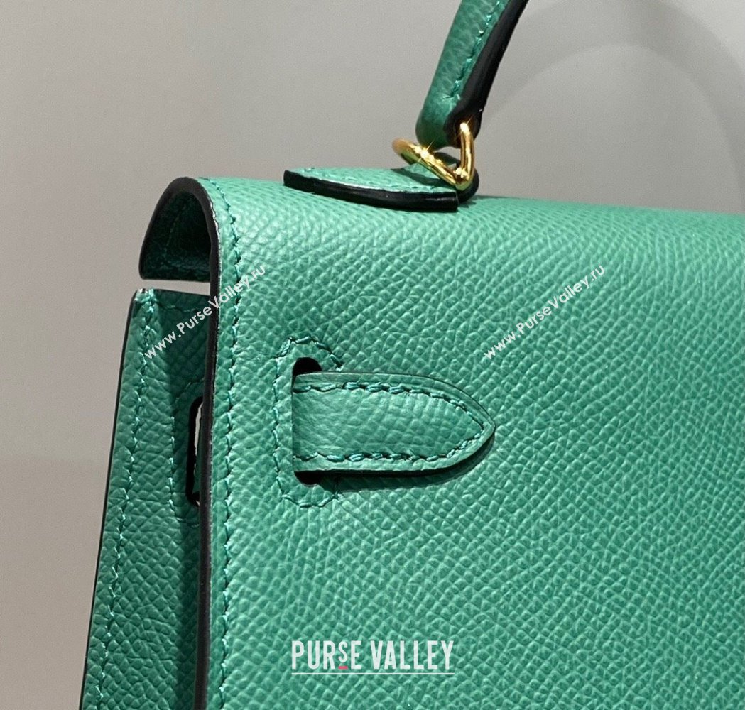Hermes Mini Kelly II Bag 19cm in Epsom Leather Emerald Green 2025 0118 (FL-250118050)