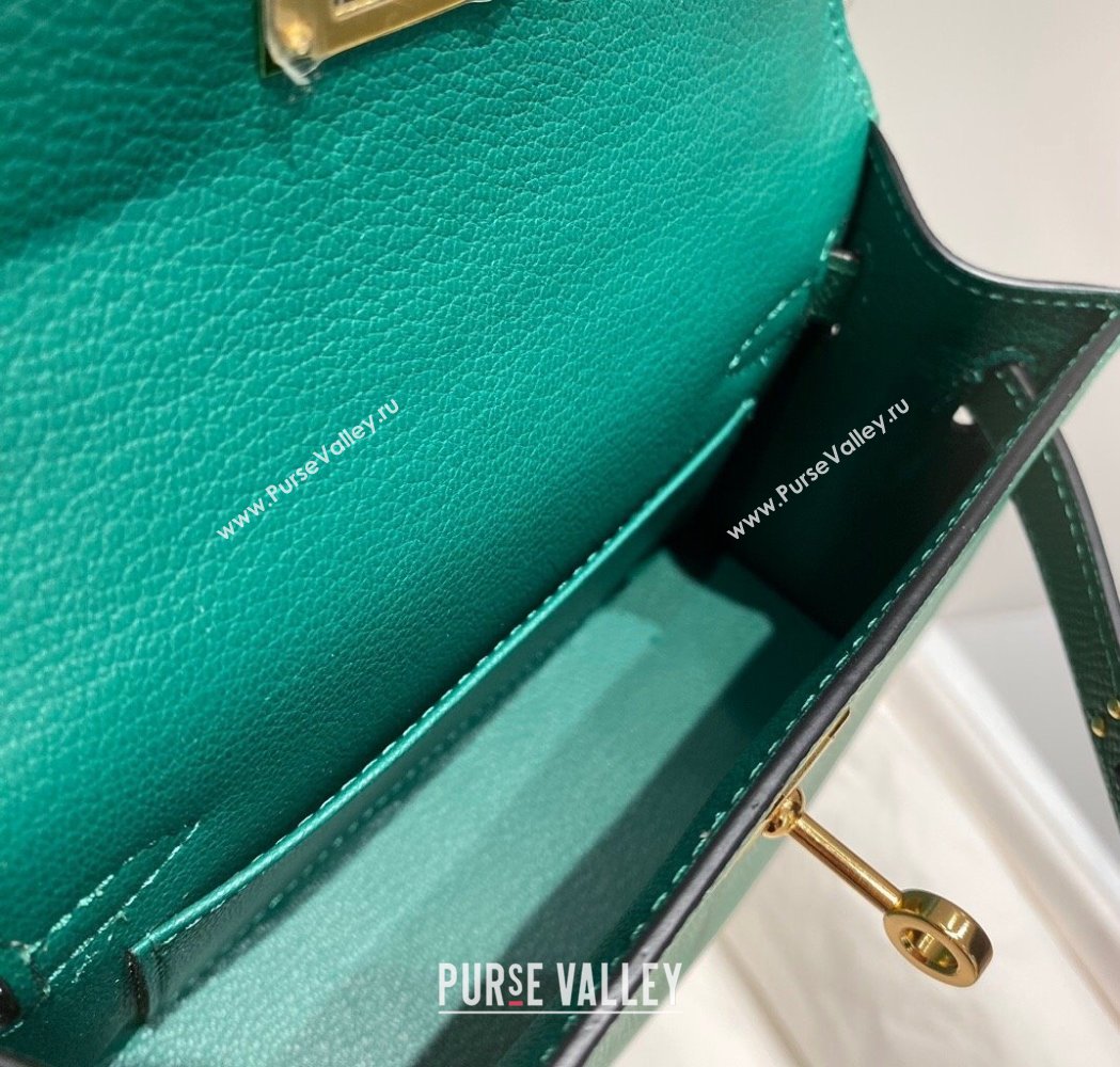 Hermes Mini Kelly II Bag 19cm in Epsom Leather Emerald Green 2025 0118 (FL-250118050)