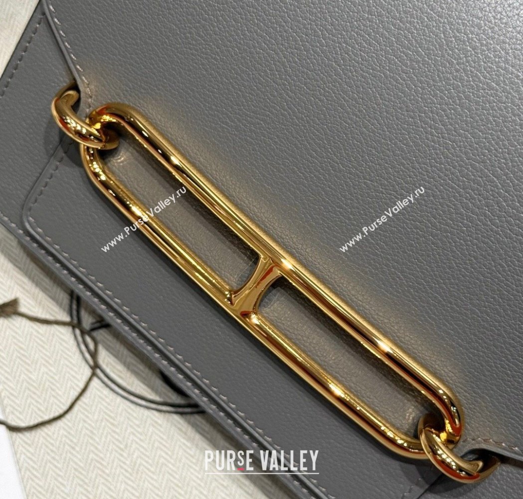 Hermes Roulis Mini Bag 18cm in Evercolor Leather Tin Grey 2025 0118 (FL-250118001)