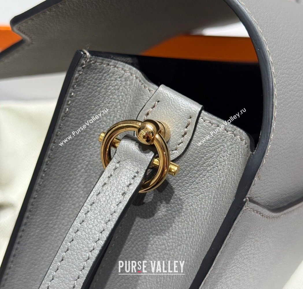 Hermes Roulis Mini Bag 18cm in Evercolor Leather Tin Grey 2025 0118 (FL-250118001)