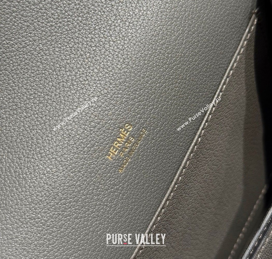 Hermes Roulis Mini Bag 18cm in Evercolor Leather Tin Grey 2025 0118 (FL-250118001)