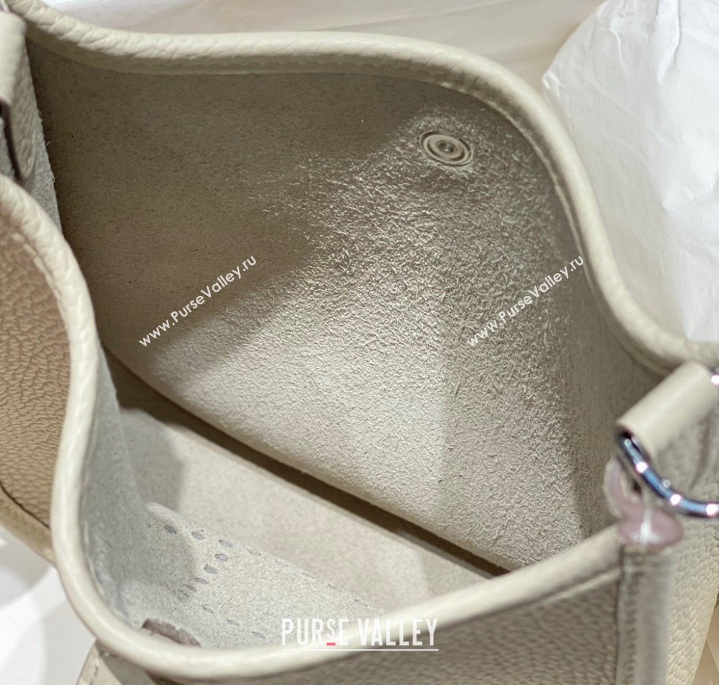 Hermes Evelyne Mini Bag 18cm in Togo Calfskin Cream White 2025 0118 (FL-250118018)
