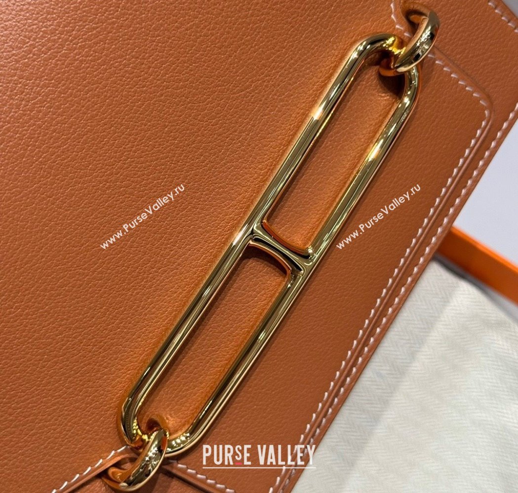 Hermes Roulis Mini Bag 18cm in Evercolor Leather Golden Brown 2025 0118 (FL-250118006)