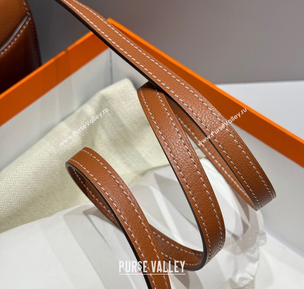 Hermes Roulis Mini Bag 18cm in Evercolor Leather Golden Brown 2025 0118 (FL-250118006)