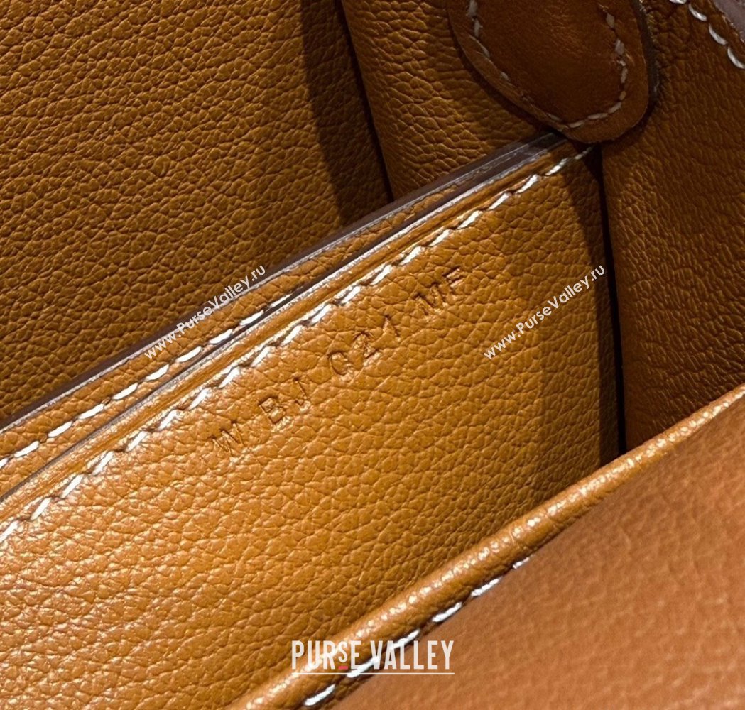 Hermes Roulis Mini Bag 18cm in Evercolor Leather Golden Brown 2025 0118 (FL-250118006)