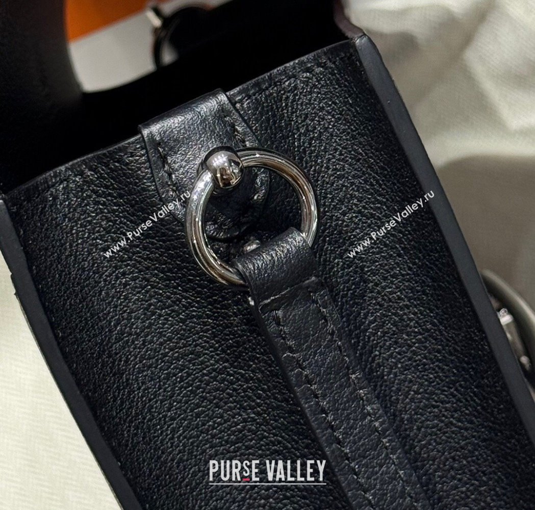 Hermes Roulis Mini Bag 18cm in Evercolor Leather Black/Silver 2025 0118 (FL-250118008)