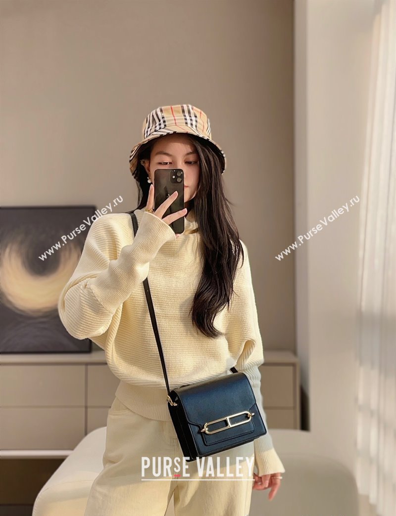 Hermes Roulis Mini Bag 18cm in Evercolor Leather Black/Gold 2025 0118 (FL-250118009)