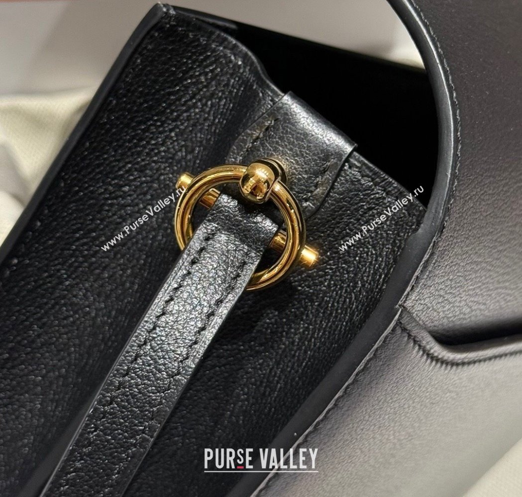 Hermes Roulis Mini Bag 18cm in Evercolor Leather Black/Gold 2025 0118 (FL-250118009)