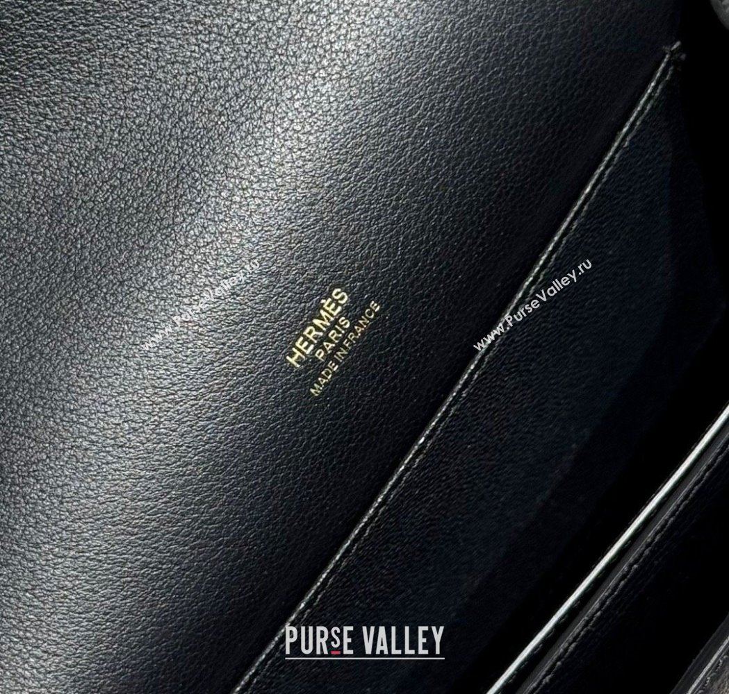 Hermes Roulis Mini Bag 18cm in Evercolor Leather Black/Gold 2025 0118 (FL-250118009)