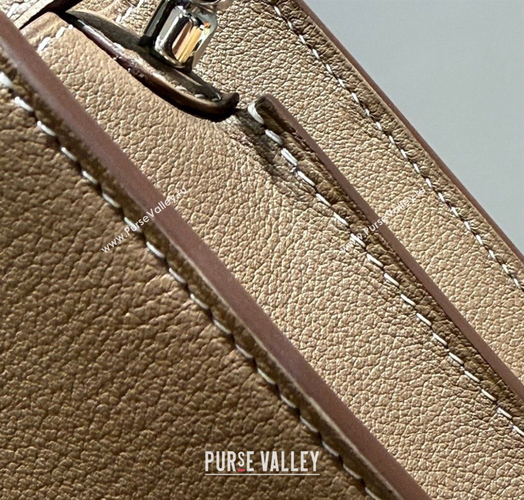Hermes Roulis Mini Bag 18cm in Evercolor Leather Elephant Grey/Silver 2025 0118 (FL-250118012)