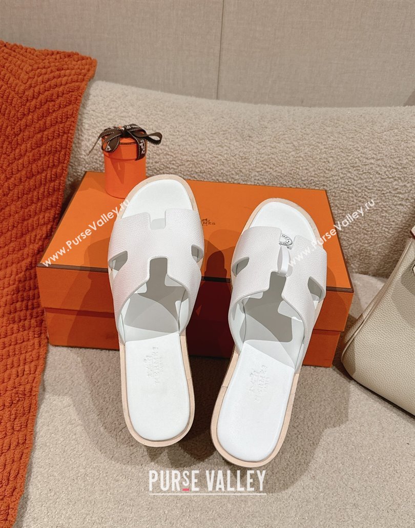 Hermes Eze 30 Platform Slides Sandal 6.5cm in Swift Leather White 2025 (MD-250226132)