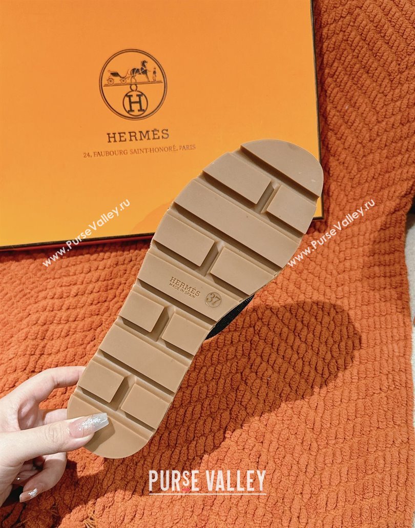 Hermes Eze 30 Platform Slides Sandal 6.5cm in Denim Dark Blue 2025 (MD-250226133)