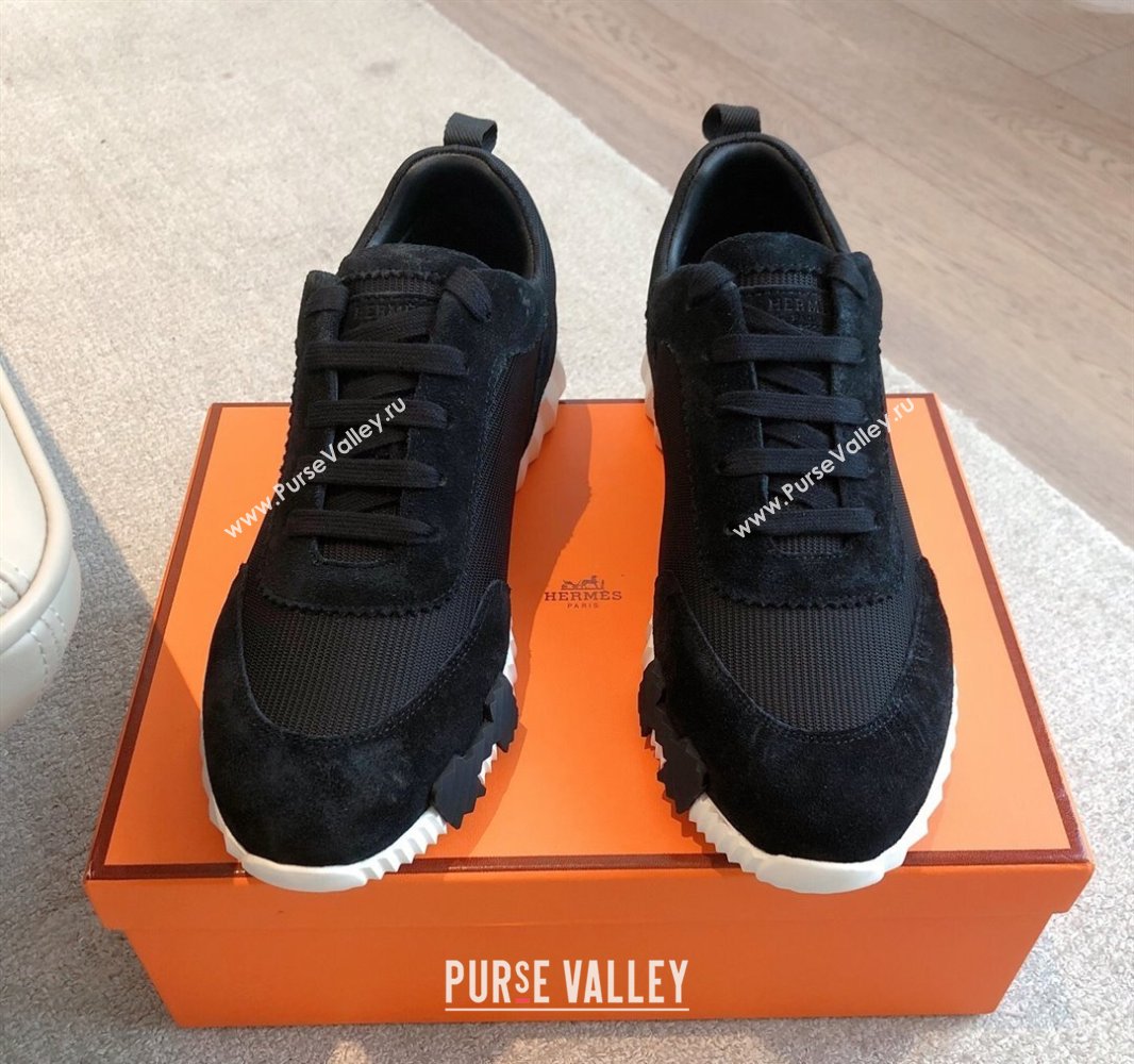 Hermes Bouncing Sneakers in Textured Mesh and Suede Black 2025 0417 (XC-250417160)