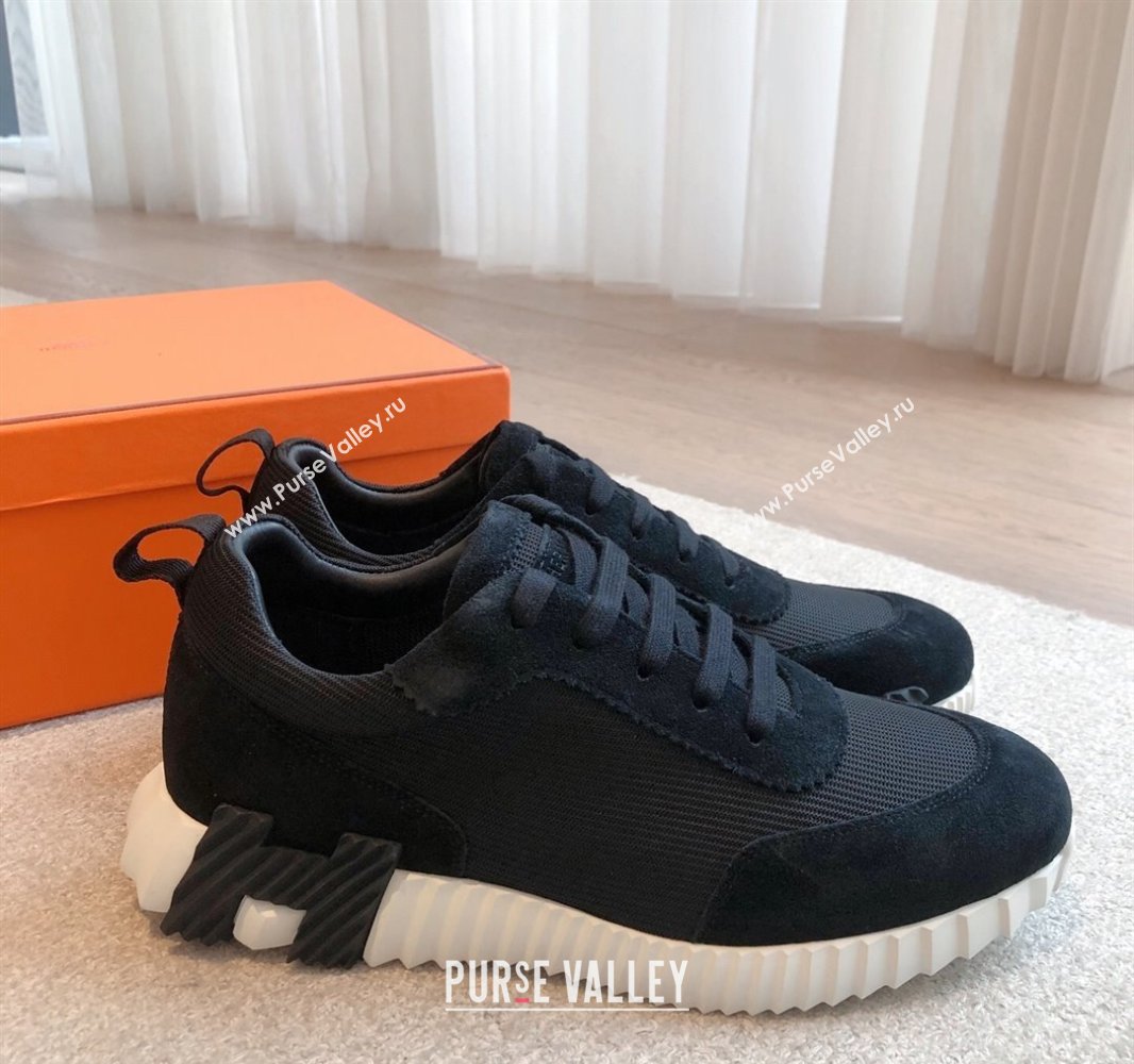 Hermes Bouncing Sneakers in Textured Mesh and Suede Black 2025 0417 (XC-250417160)