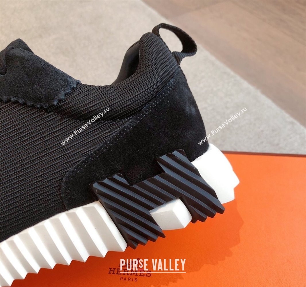 Hermes Bouncing Sneakers in Textured Mesh and Suede Black 2025 0417 (XC-250417160)