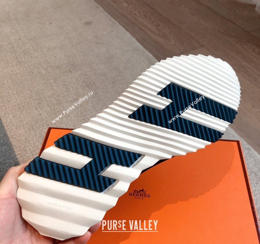 Hermes Bouncing Sneakers in Textured Mesh and Suede Navy Blue 2025 0417 (XC-250417151)