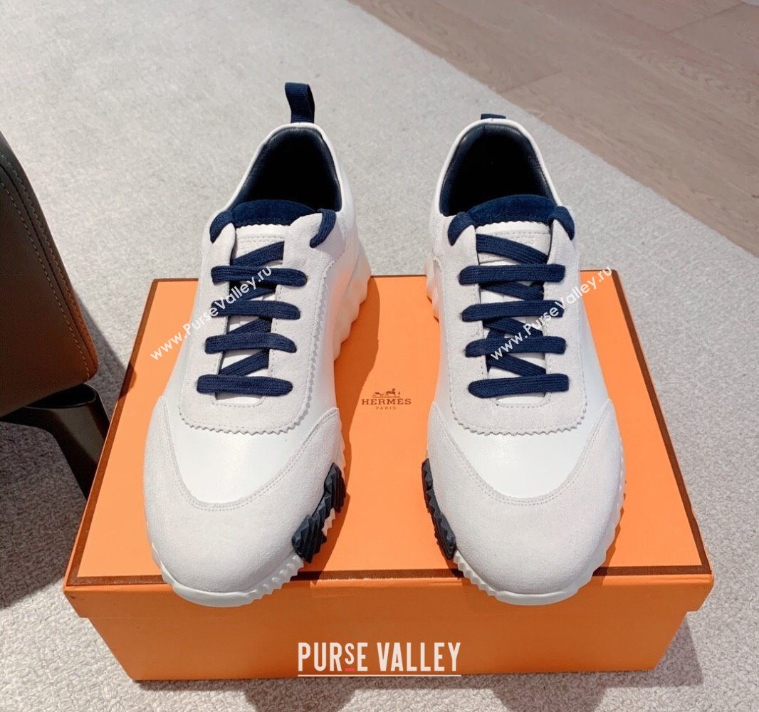 Hermes Bouncing Sneakers in Calfskin Leather and Suede White2 2023SS Spring (XC-250418079)