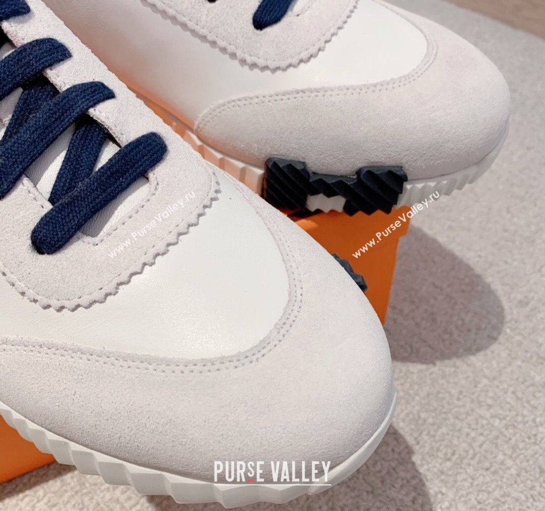 Hermes Bouncing Sneakers in Calfskin Leather and Suede White2 2023SS Spring (XC-250418079)