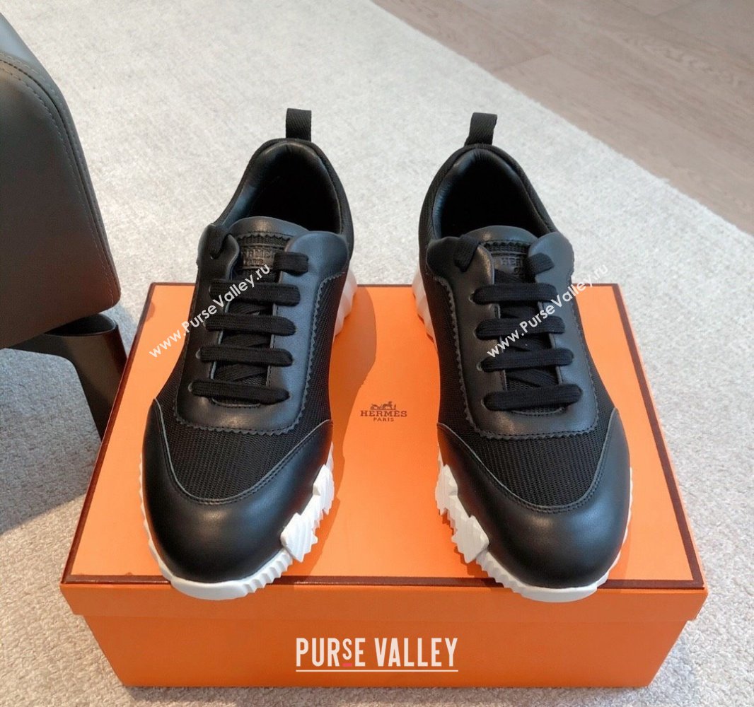 Hermes Bouncing Sneakers in Graphic Mesh and Calfskin Black Upper 2023SS (XC-250418050)