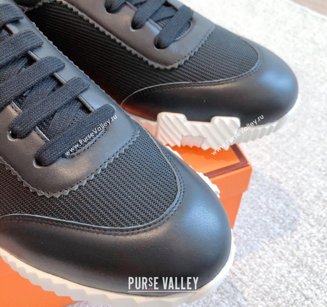 Hermes Bouncing Sneakers in Graphic Mesh and Calfskin Black Upper 2023SS (XC-250418050)