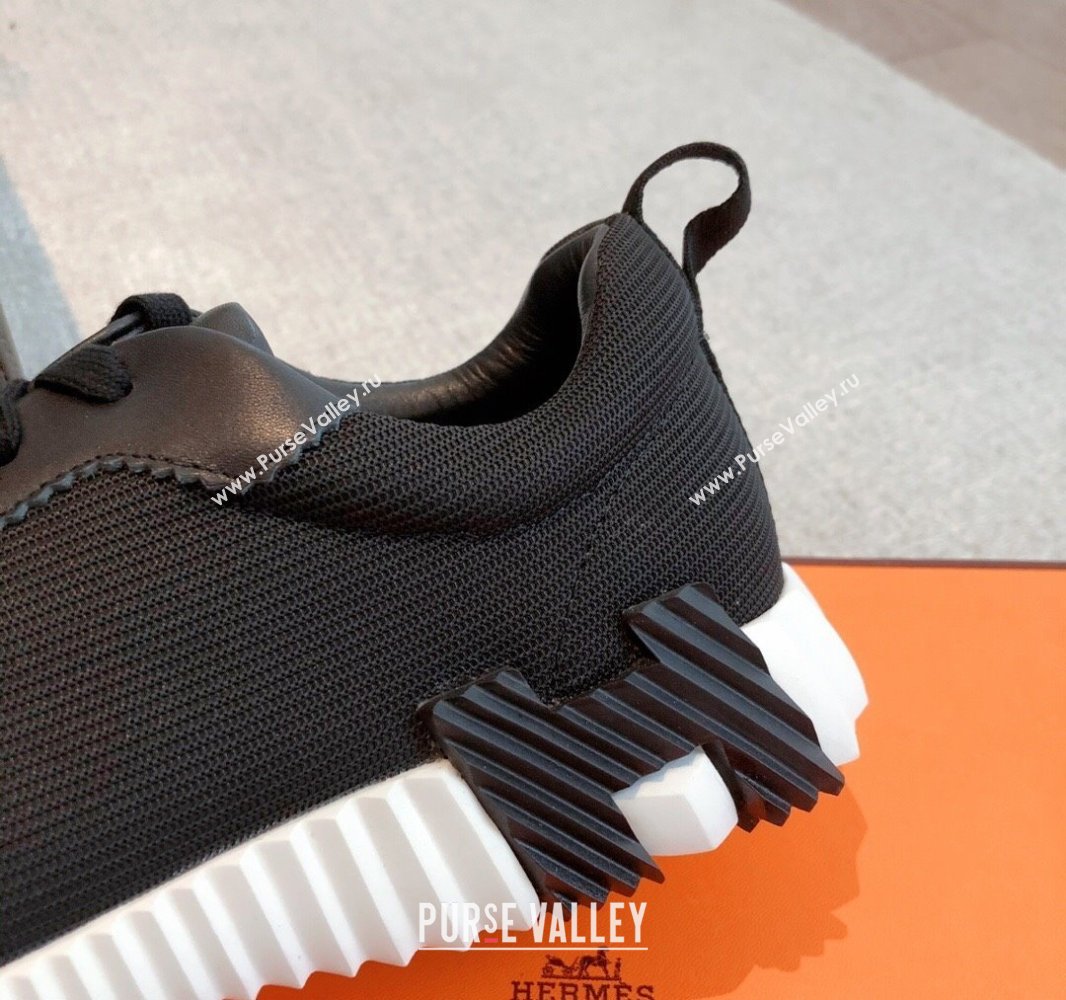 Hermes Bouncing Sneakers in Graphic Mesh and Calfskin Black Upper 2023SS (XC-250418050)