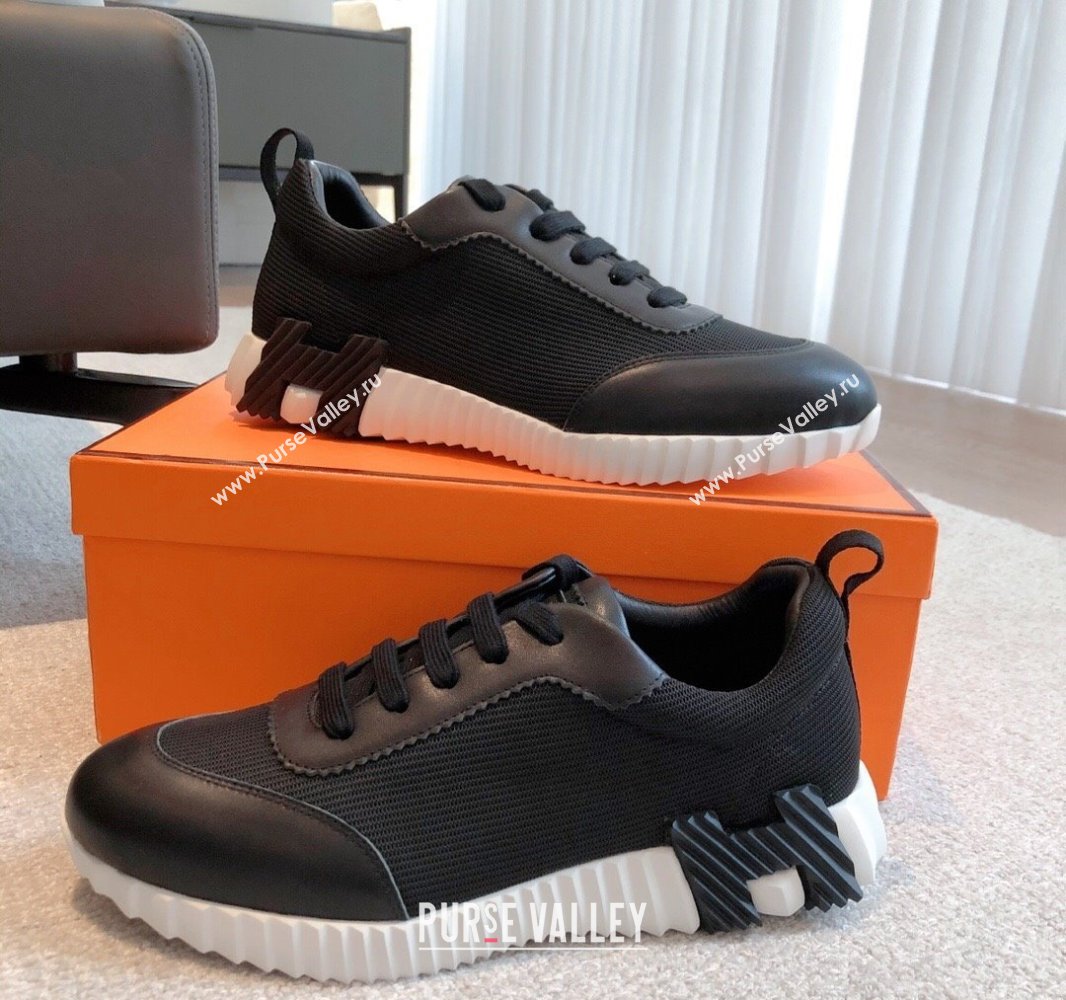 Hermes Bouncing Sneakers in Graphic Mesh and Calfskin Black Upper 2023SS (XC-250418050)