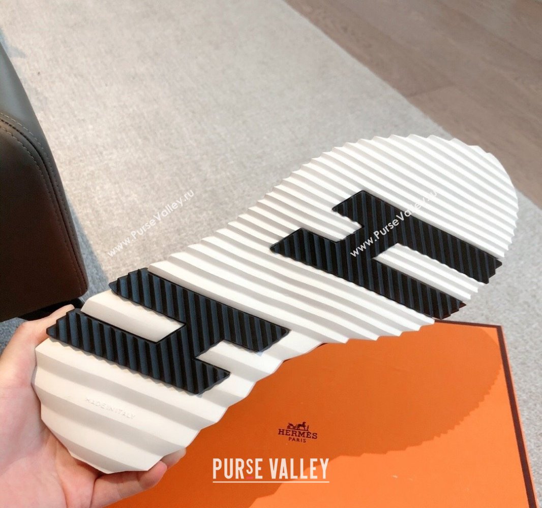 Hermes Bouncing Sneakers in Calfskin Leather and Suede Black3 2023Spring (XC-250418093)