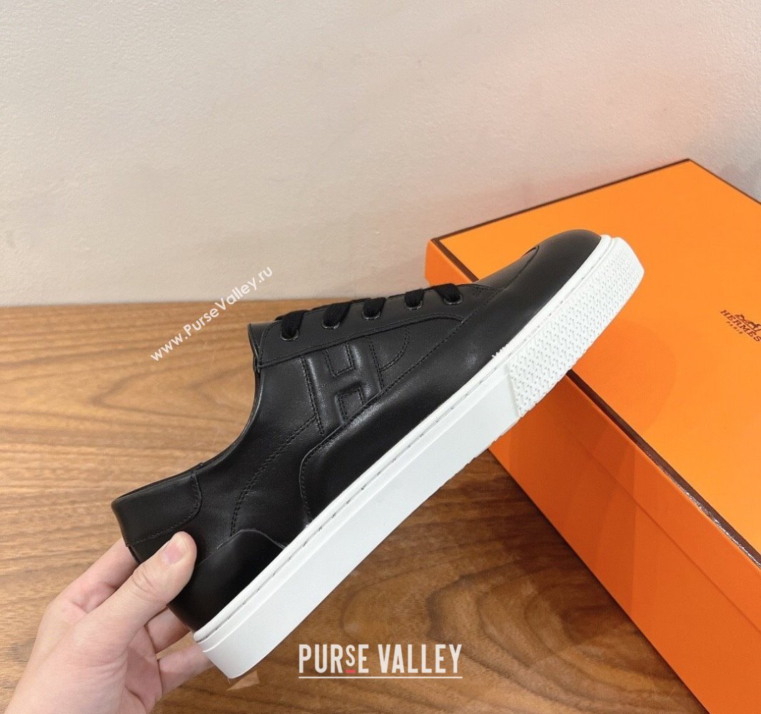 Hermes Deep Sneakers in Calfskin Leather Black Upper 2025 0419 (XC-250419024)