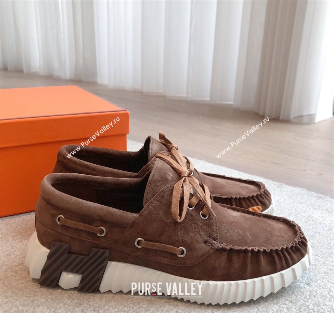 Hermes Ketch Sneakers in Suede Dark Brown 2025 0419 (XC-250419062)