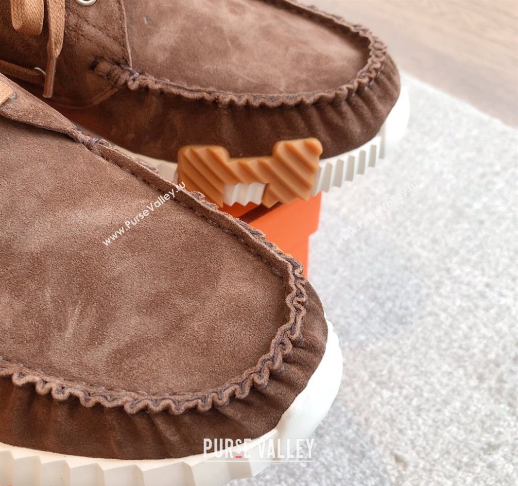 Hermes Ketch Sneakers in Suede Dark Brown 2025 0419 (XC-250419062)