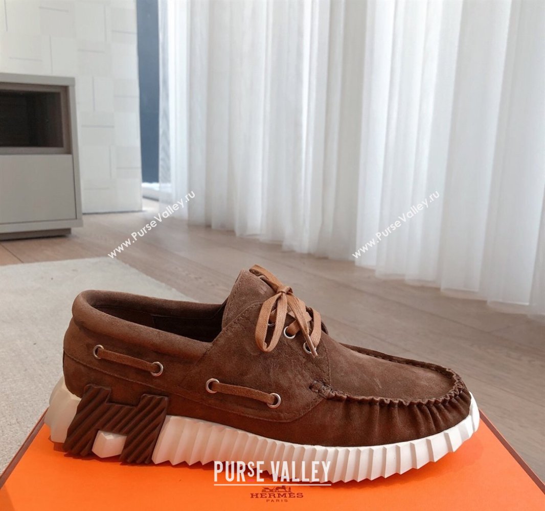 Hermes Ketch Sneakers in Suede Dark Brown 2025 0419 (XC-250419062)