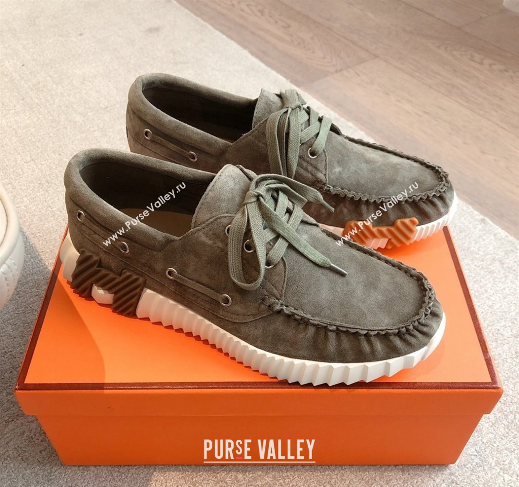 Hermes Ketch Sneakers in Suede Green 2025 0419 (XC-250419064)