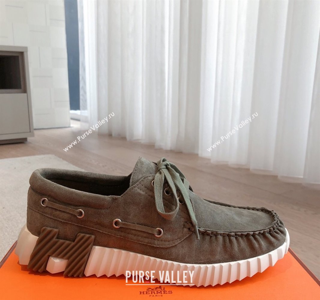 Hermes Ketch Sneakers in Suede Green 2025 0419 (XC-250419064)