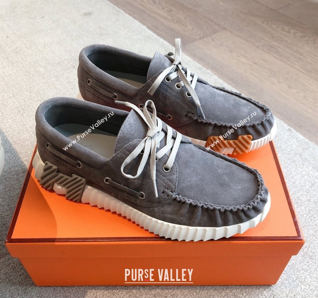 Hermes Ketch Sneakers in Suede Dark Grey 2025 0419 (XC-250419065)