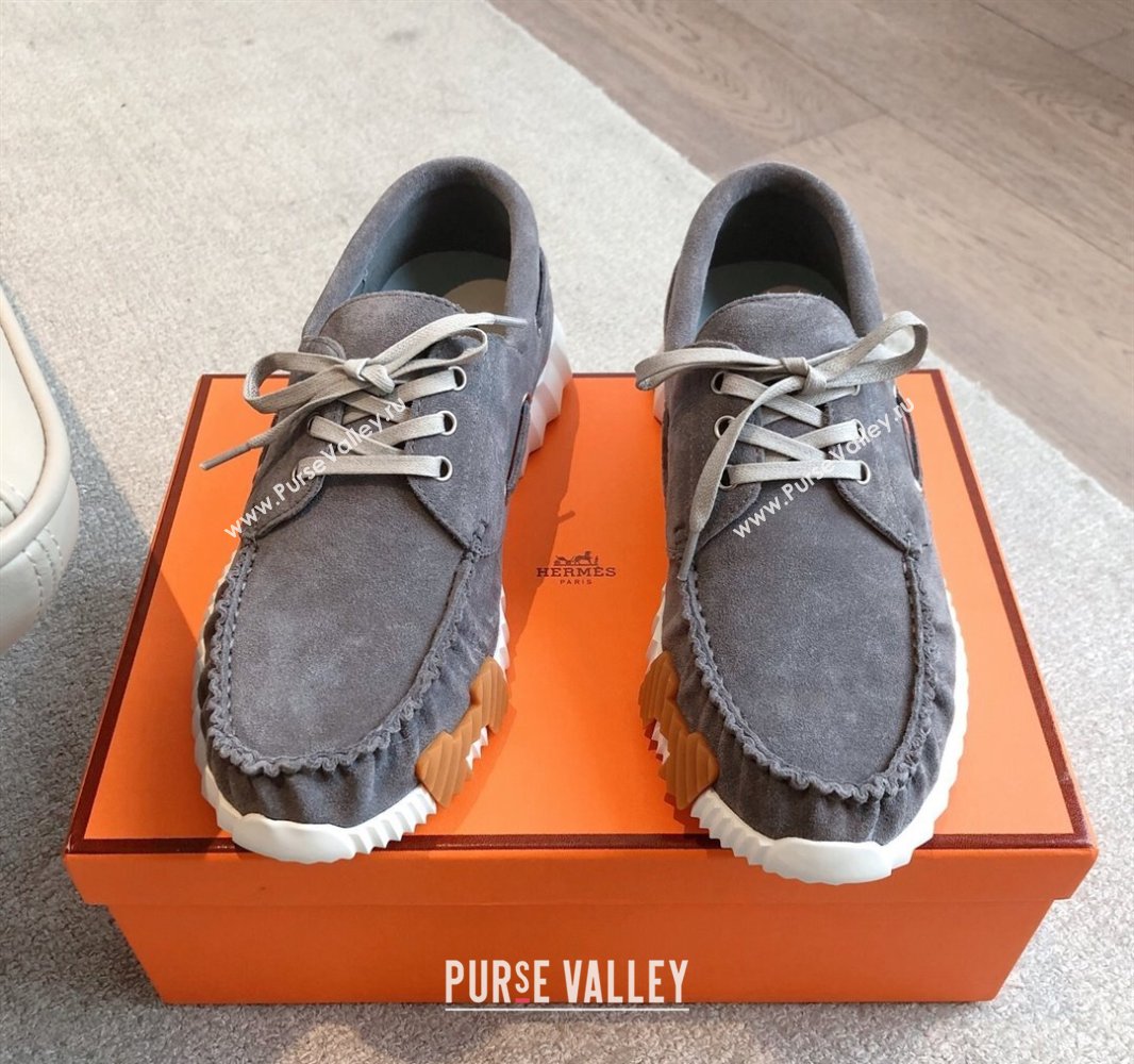 Hermes Ketch Sneakers in Suede Dark Grey 2025 0419 (XC-250419065)
