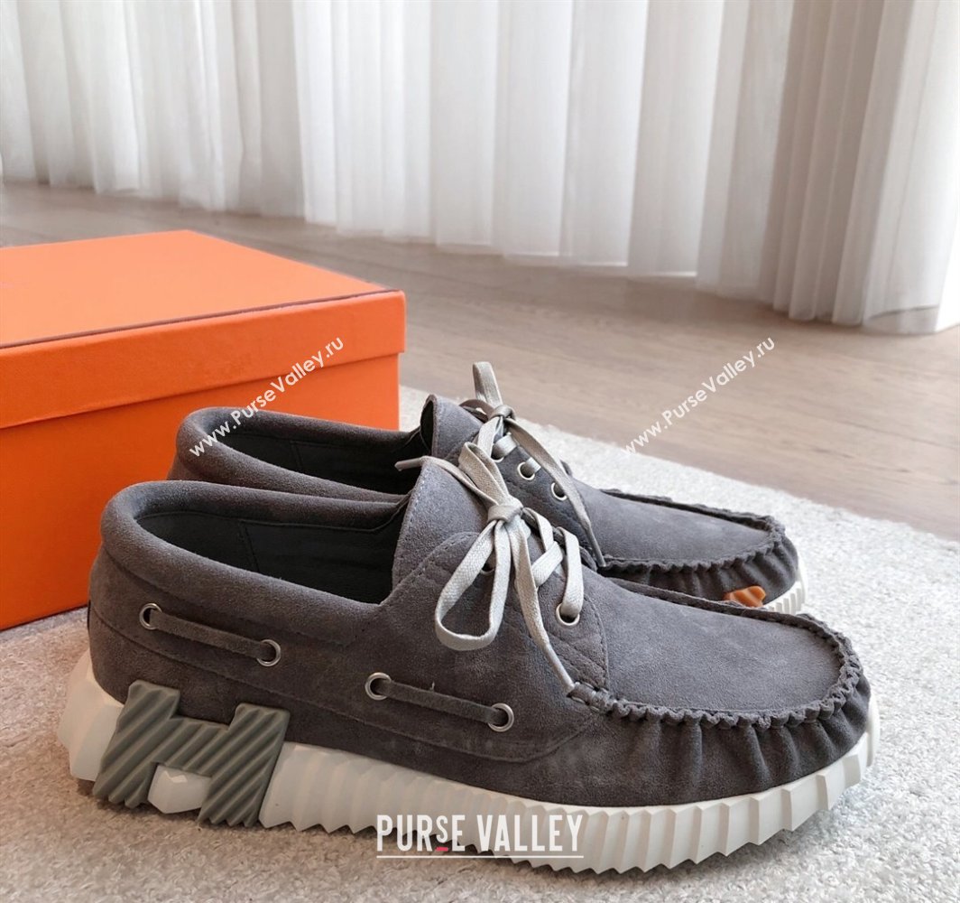 Hermes Ketch Sneakers in Suede Dark Grey 2025 0419 (XC-250419065)