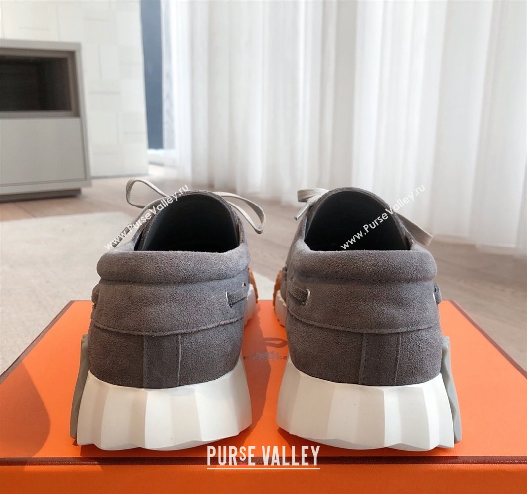 Hermes Ketch Sneakers in Suede Dark Grey 2025 0419 (XC-250419065)