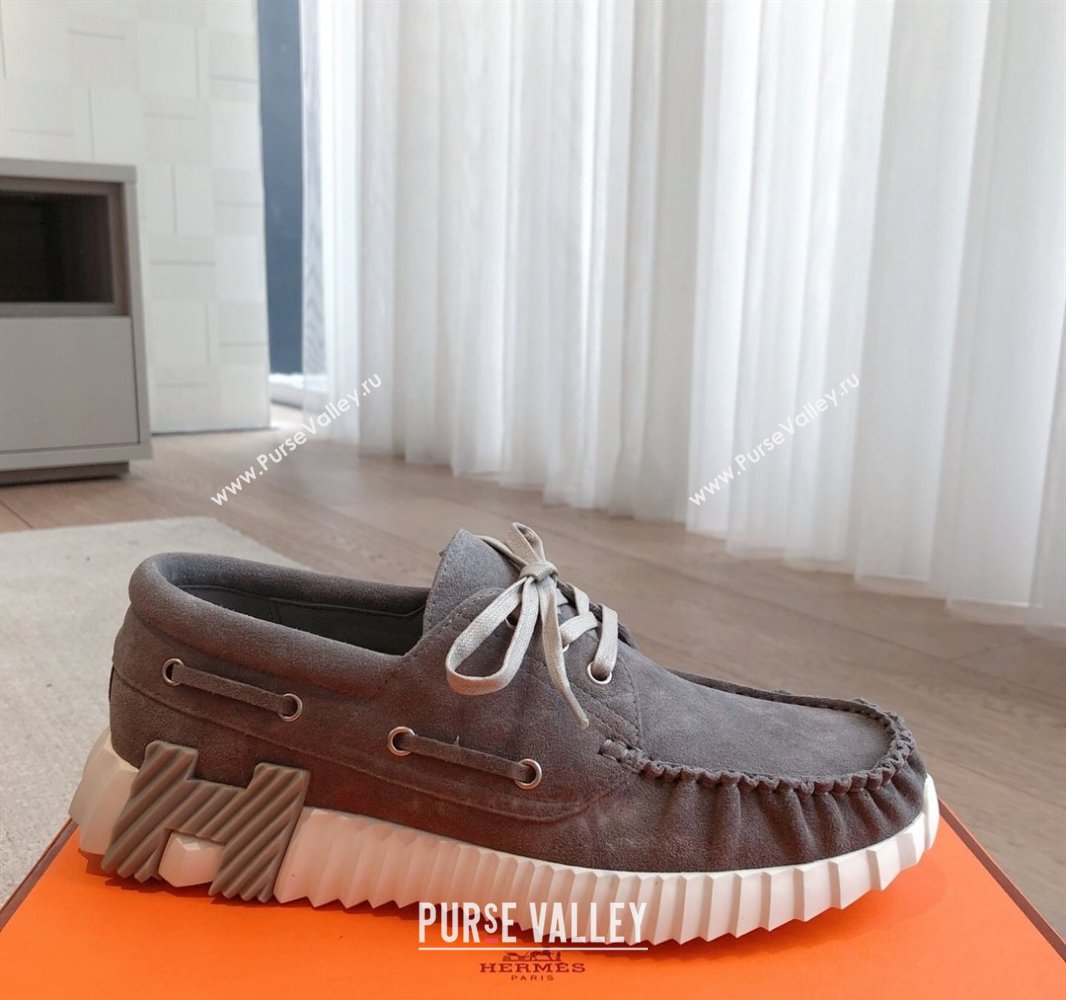 Hermes Ketch Sneakers in Suede Dark Grey 2025 0419 (XC-250419065)