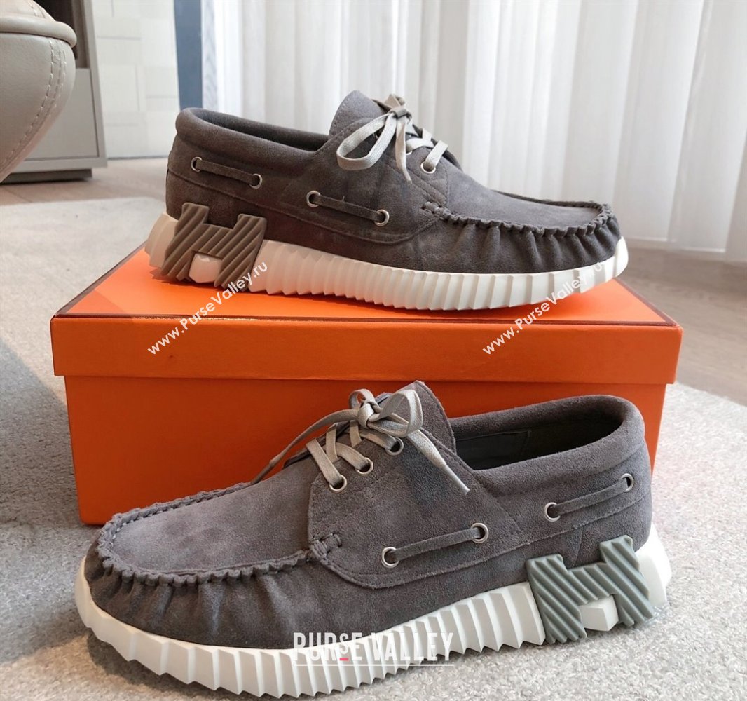Hermes Ketch Sneakers in Suede Dark Grey 2025 0419 (XC-250419065)