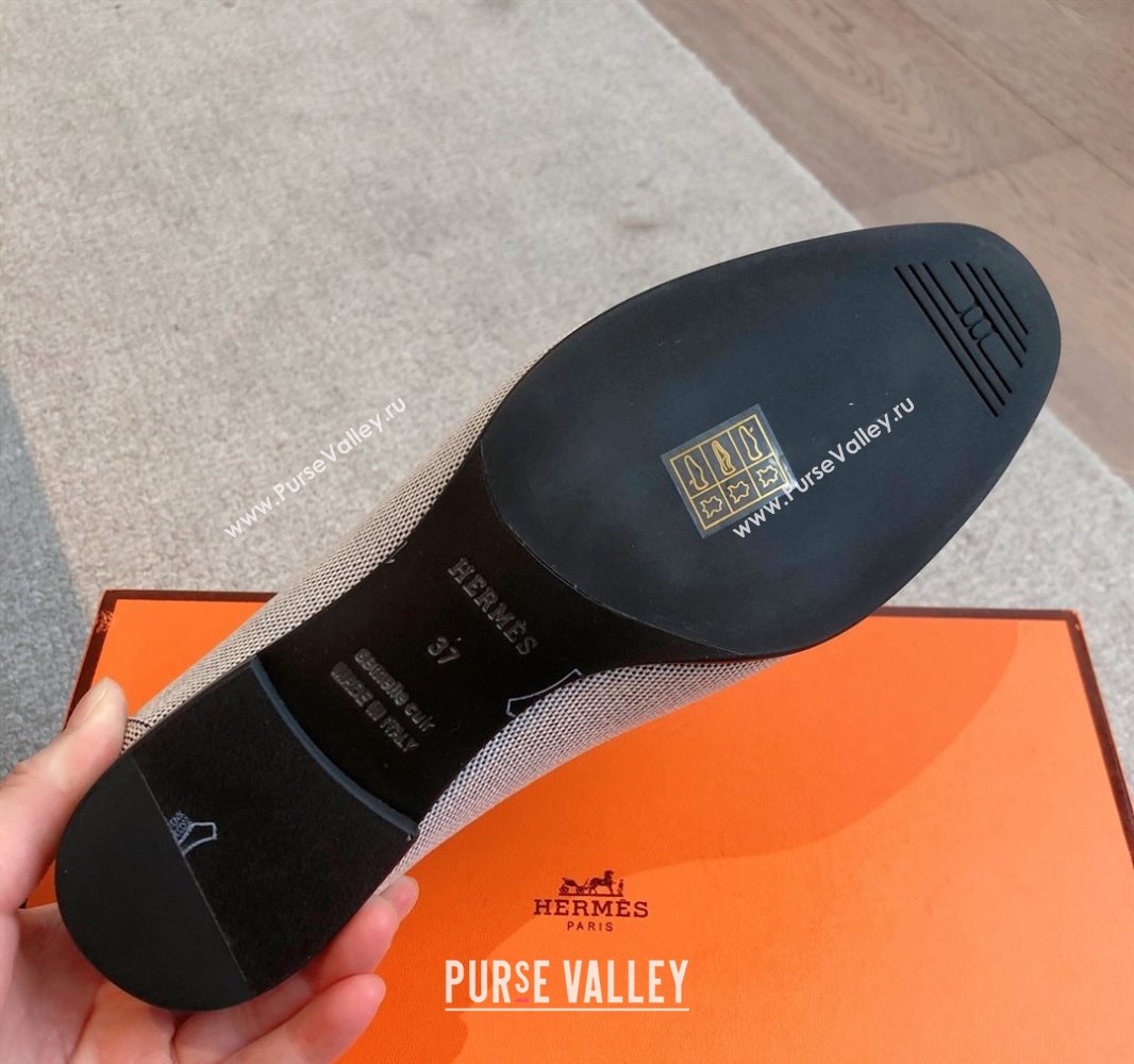 Hermes Paris Loafers in Calfskin and Canvas Dark Blue 2025 0419 (XC-250419111)