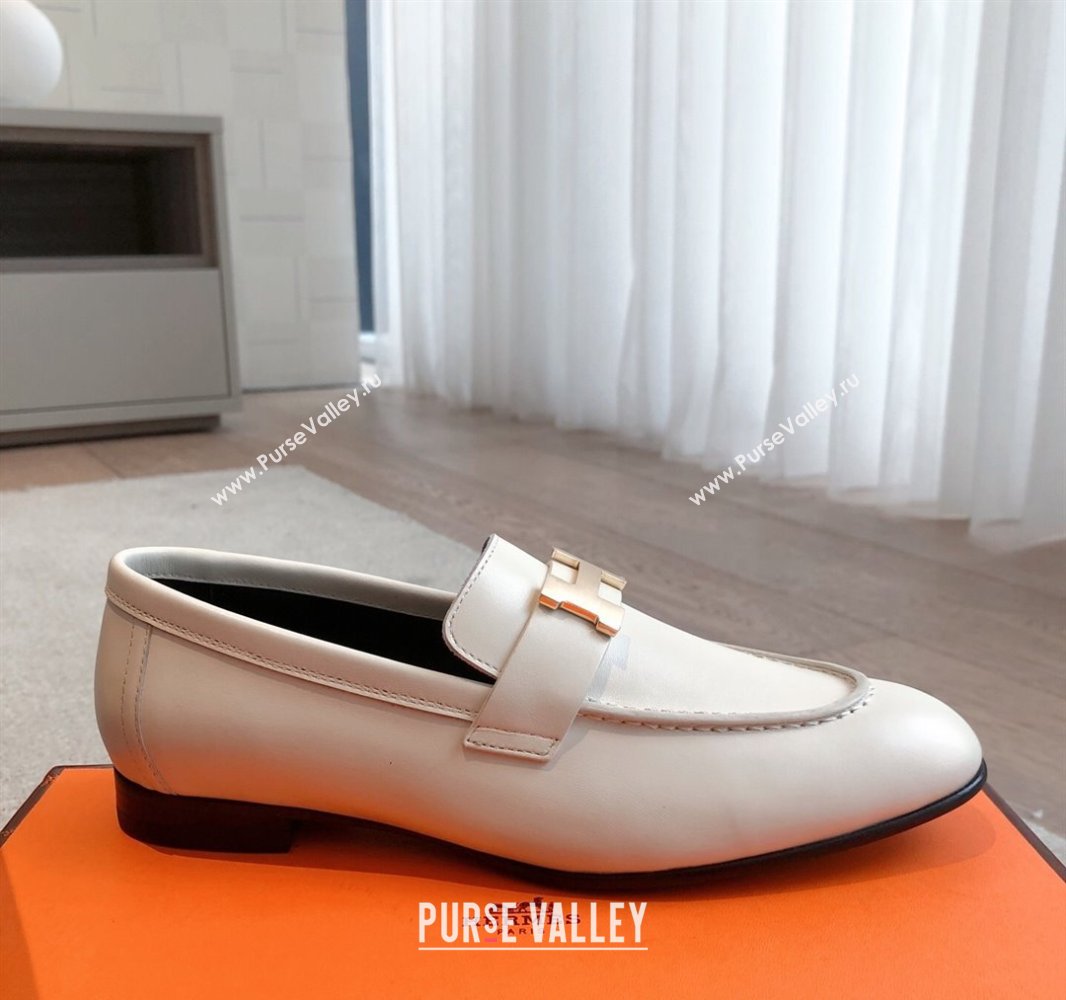 Hermes Royal Loafers in Calfskin Leather with Fringe White2 2025 0419 (XC-250419121)