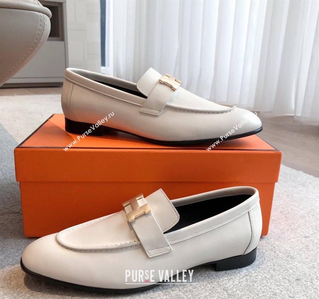 Hermes Royal Loafers in Calfskin Leather with Fringe White2 2025 0419 (XC-250419121)