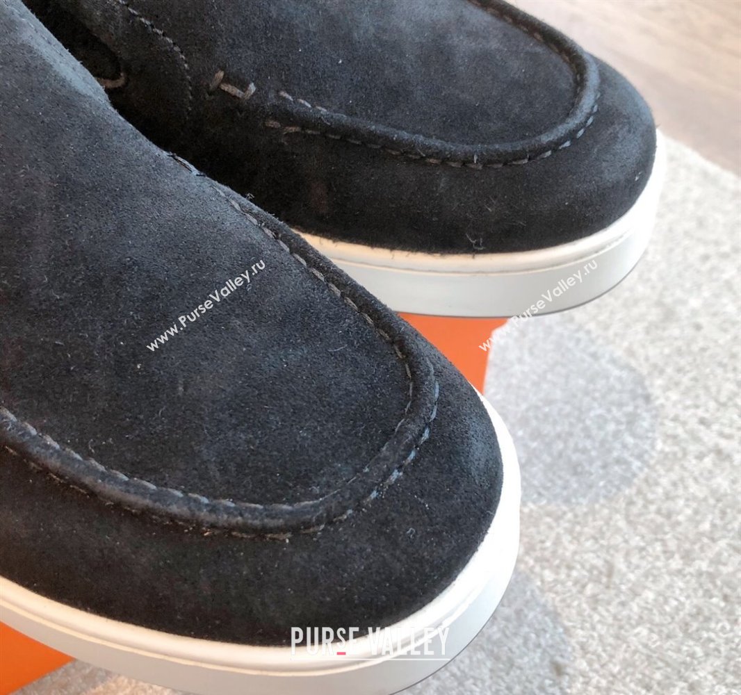 Hermes Kiddy Slip-on Sneakers in Suede Black 2025 0418 (XC-250418128)