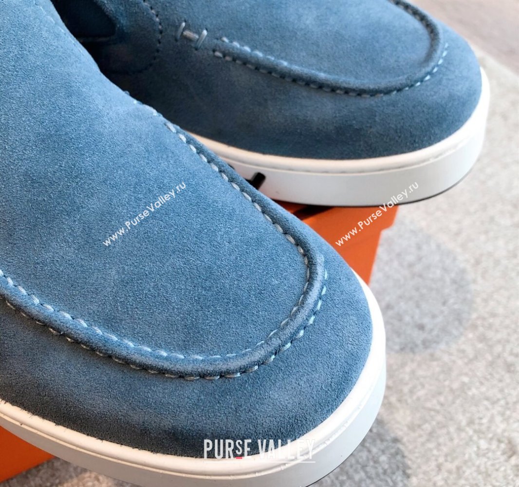 Hermes Kiddy Slip-on Sneakers in Suede Blue2 2025 0418 (XC-250418130)