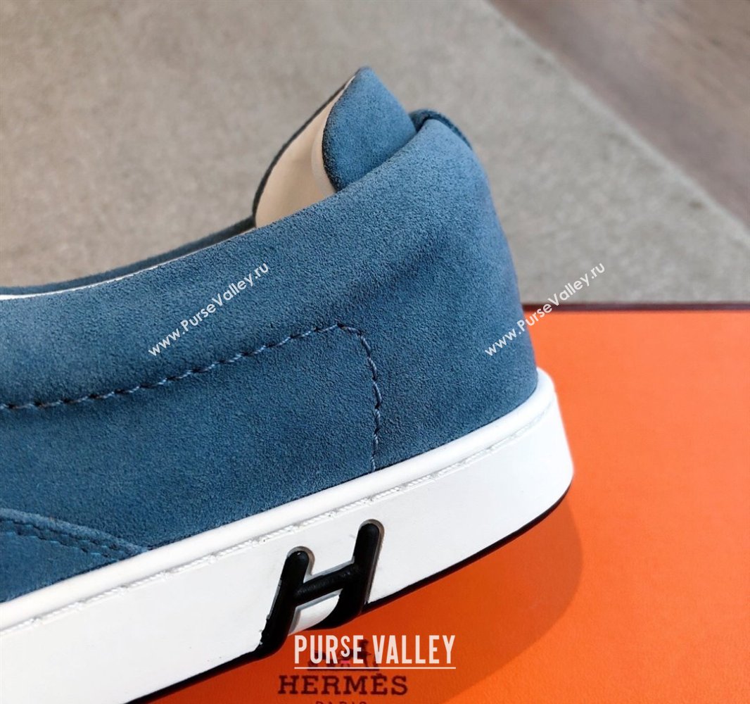 Hermes Kiddy Slip-on Sneakers in Suede Blue2 2025 0418 (XC-250418130)